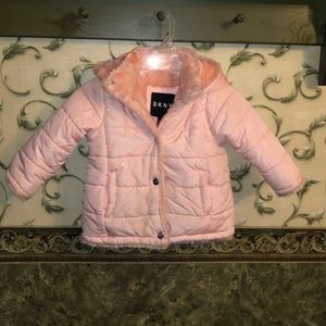 Toddler DKNY fur lined warm winter coat!